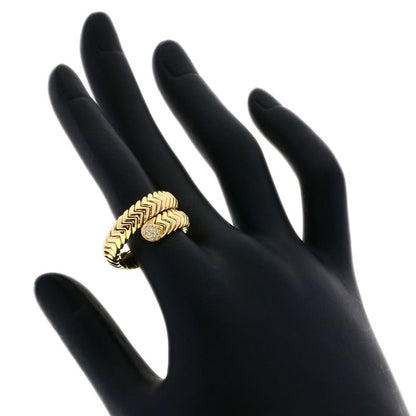 Bvlgari Bulgari Spiga Vintage Diamond Ring And Ring 18K Yellow Gold Ladies