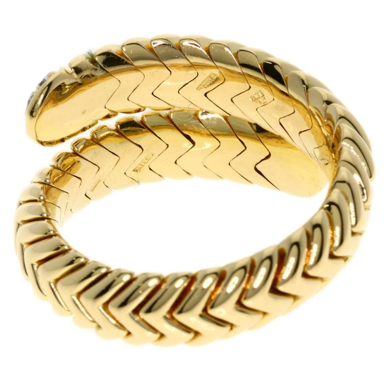 Bvlgari Bulgari Spiga Vintage Diamond Ring And Ring 18K Yellow Gold Ladies