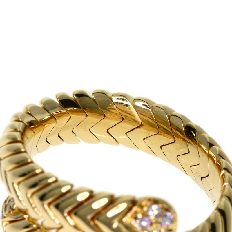 Bvlgari Bulgari Spiga Vintage Diamond Ring And Ring 18K Yellow Gold Ladies