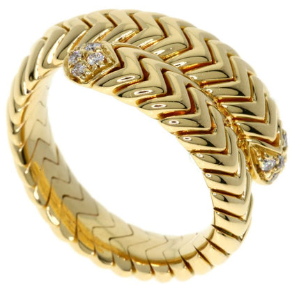 Bvlgari Bulgari Spiga Vintage Diamond Ring And Ring 18K Yellow Gold Ladies