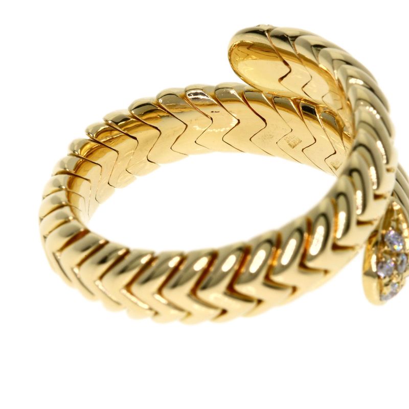 Bvlgari Bulgari Spiga Vintage Diamond Ring And Ring 18K Yellow Gold Ladies