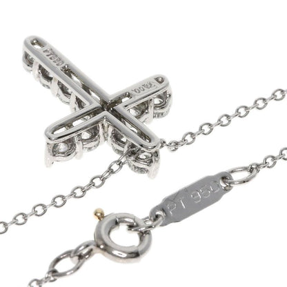 Tiffany & Co Small Cross Diamond Necklace Pt950 Ladies