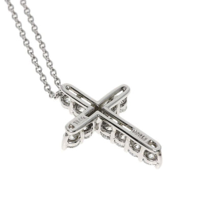 Tiffany & Co Small Cross Diamond Necklace Pt950 Ladies