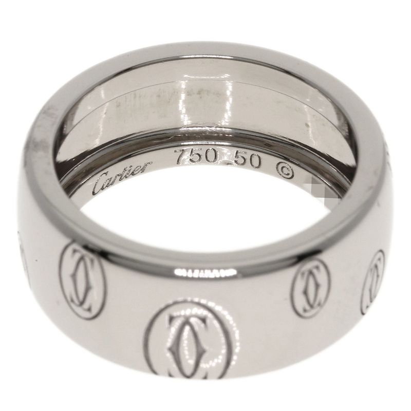 Cartier Happy Birthday #50 Ring - 18K White Gold Ladies