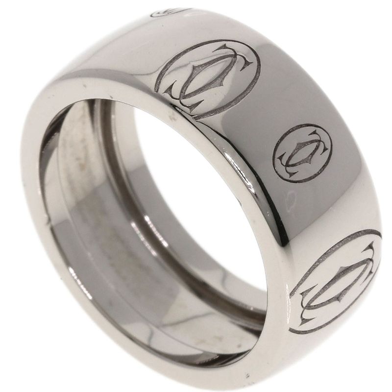 Cartier Happy Birthday #50 Ring - 18K White Gold Ladies