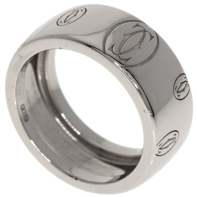 Cartier Happy Birthday #50 Ring - 18K White Gold Ladies