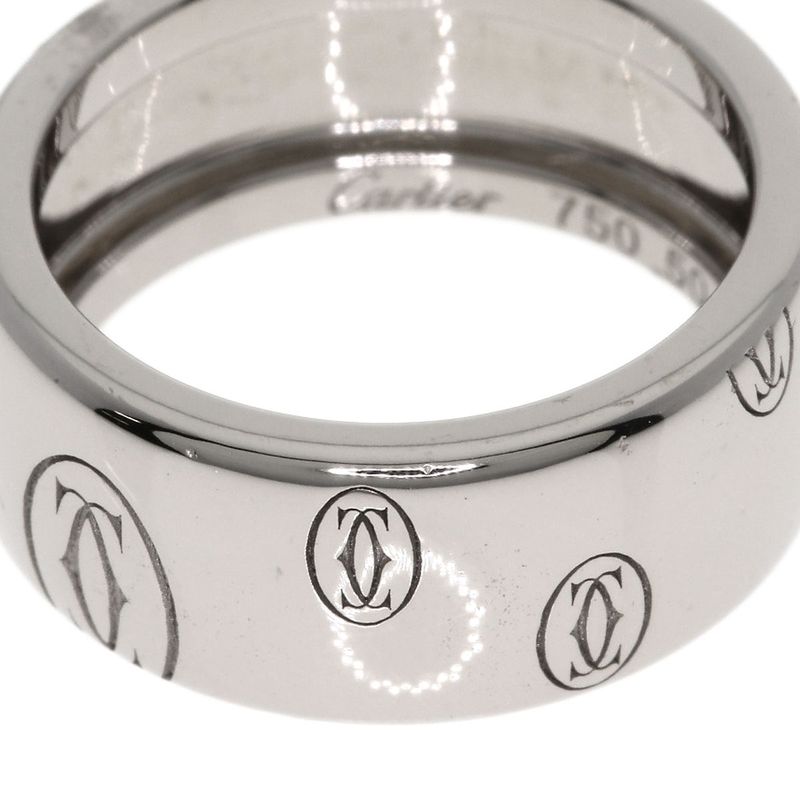 Cartier Happy Birthday #50 Ring - 18K White Gold Ladies