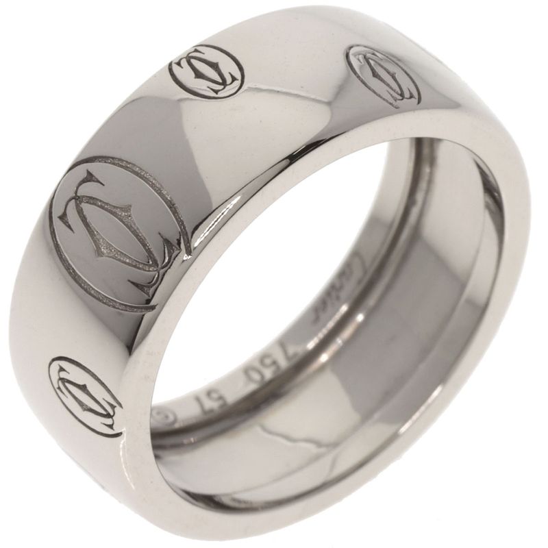 Cartier Happy Birthday LM #57 Ring 18K White Gold Ladies