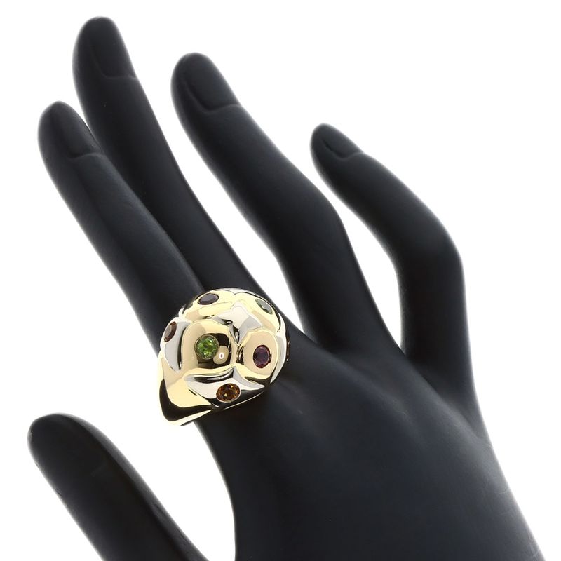 Bvlgari Bulgari Lotto Peridot Rhodolite Garnet Citrine Ring 18K Yellow Gold