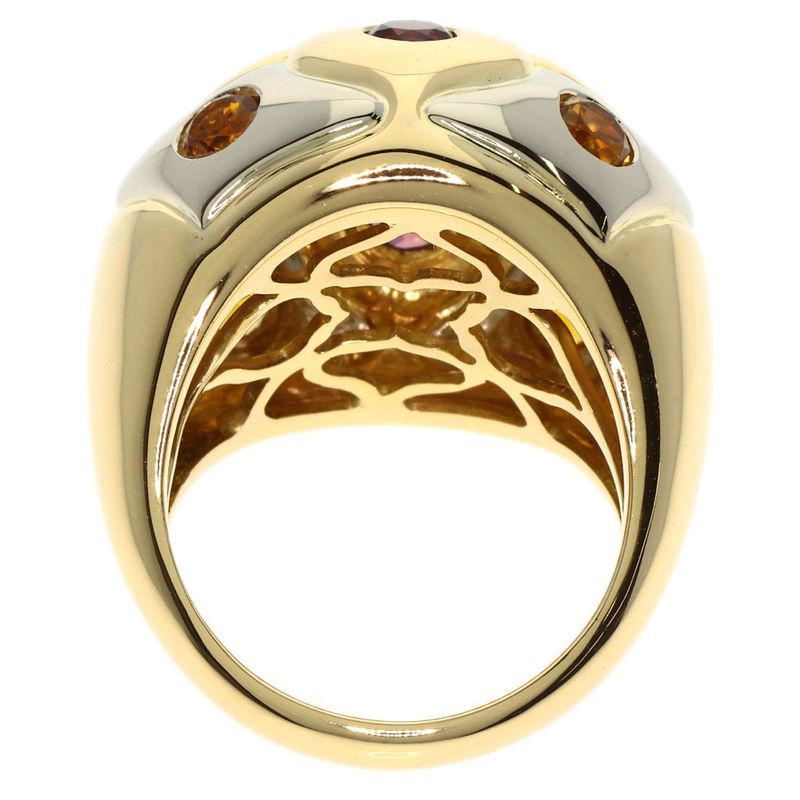 Bvlgari Bulgari Lotto Peridot Rhodolite Garnet Citrine Ring 18K Yellow Gold
