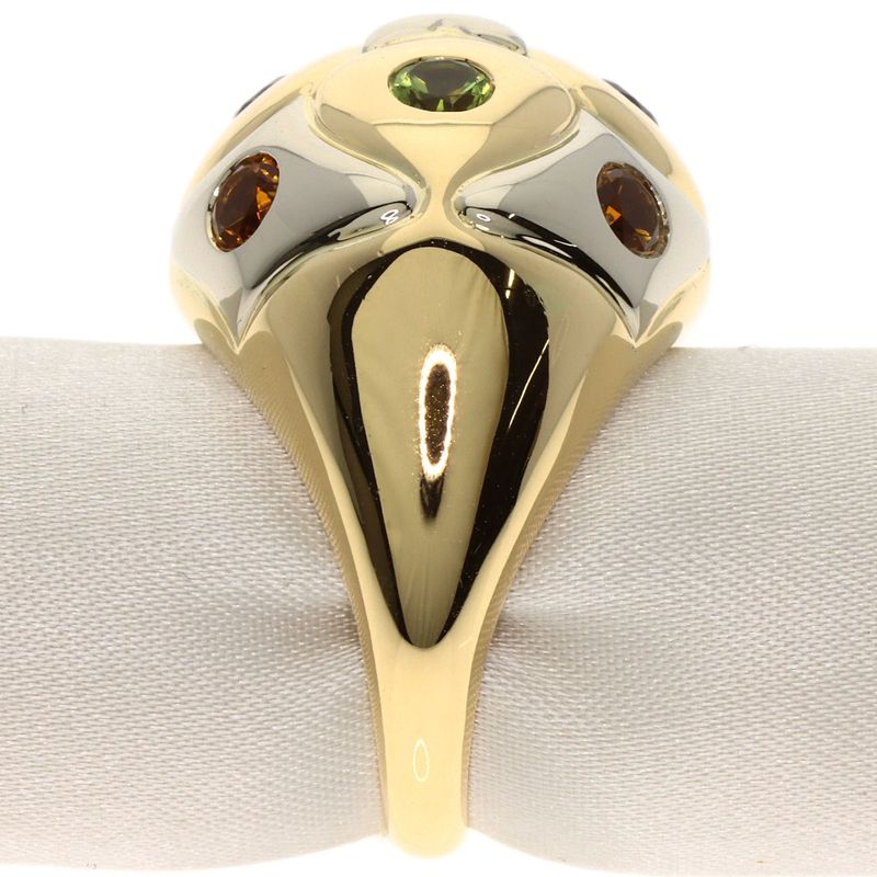 Bvlgari Bulgari Lotto Peridot Rhodolite Garnet Citrine Ring 18K Yellow Gold