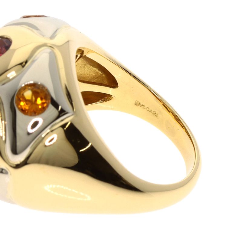 Bvlgari Bulgari Lotto Peridot Rhodolite Garnet Citrine Ring 18K Yellow Gold