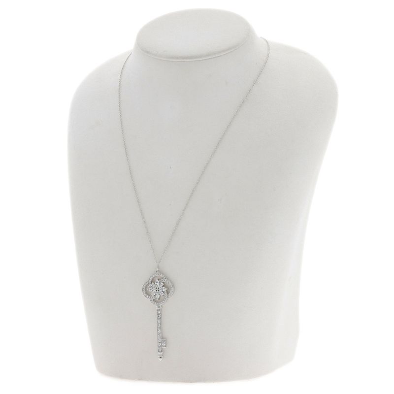 Tiffany & Co Bigtoria Key Diamond Necklace Pt950 Ladies