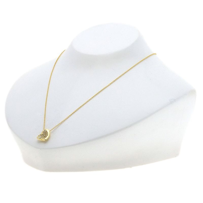 Tiffany & Co Full Heart Diamond Necklace 18K Yellow Gold Ladies