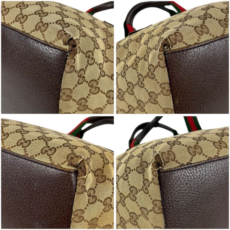 Gucci Sherry Line Mini Tote Bag Mini Handbag Brown GG Canvas