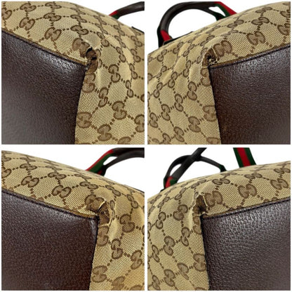 Gucci Sherry Line Mini Tote Bag Mini Handbag Brown GG Canvas