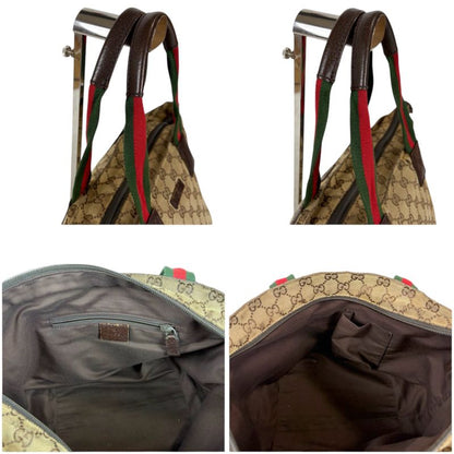 Gucci Sherry Line Mini Tote Bag Mini Handbag Brown GG Canvas