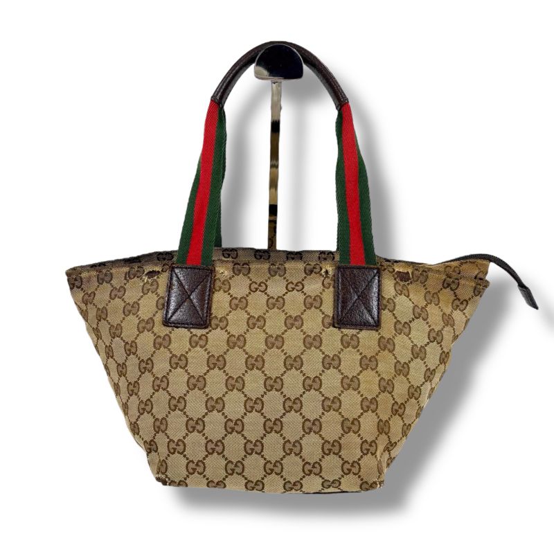 Gucci Sherry Line Mini Tote Bag Mini Handbag Brown GG Canvas