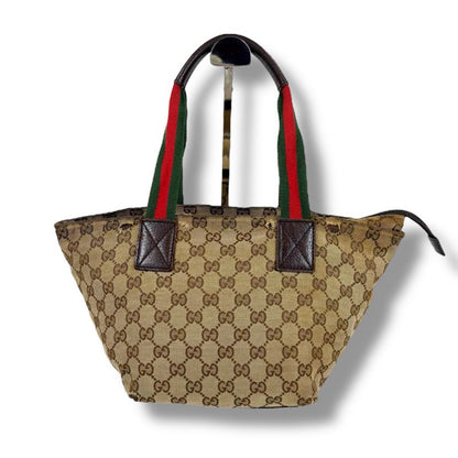 Gucci Sherry Line Mini Tote Bag Mini Handbag Brown GG Canvas