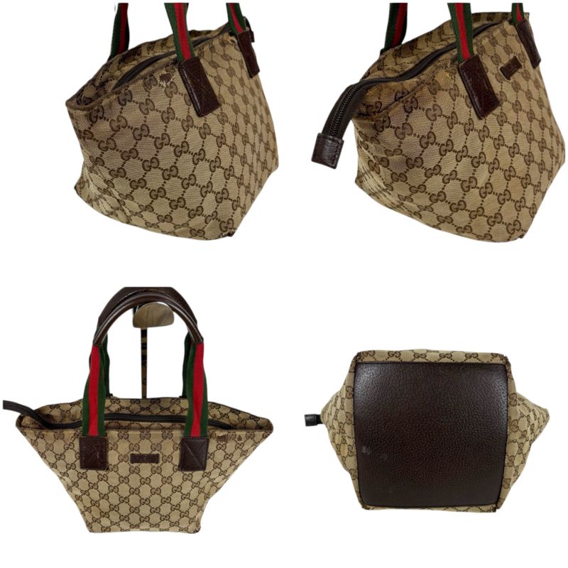 Gucci Sherry Line Mini Tote Bag Mini Handbag Brown GG Canvas