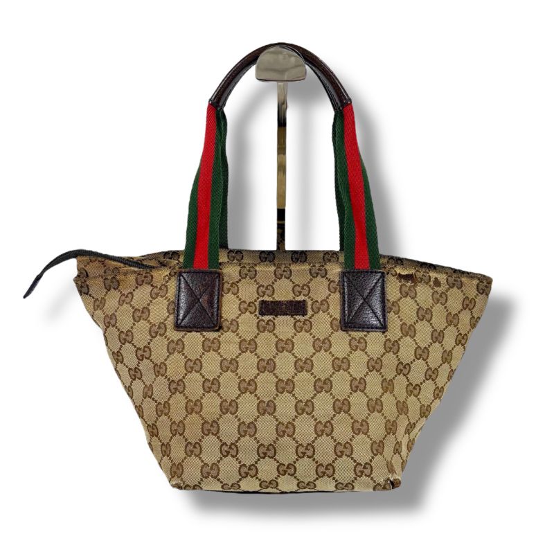 Gucci Sherry Line Mini Tote Bag Mini Handbag Brown GG Canvas