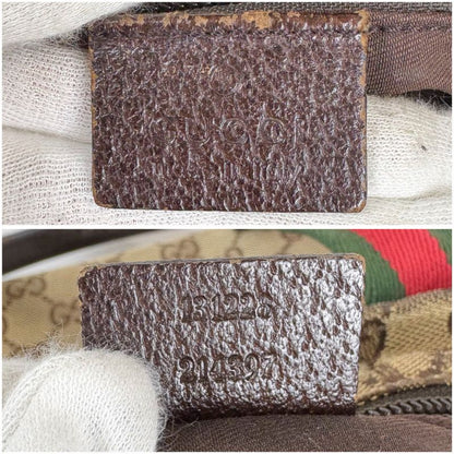 Gucci Sherry Line Mini Tote Bag Mini Handbag Brown GG Canvas