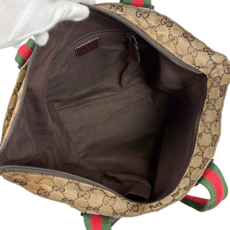 Gucci Sherry Line Mini Tote Bag Mini Handbag Brown GG Canvas