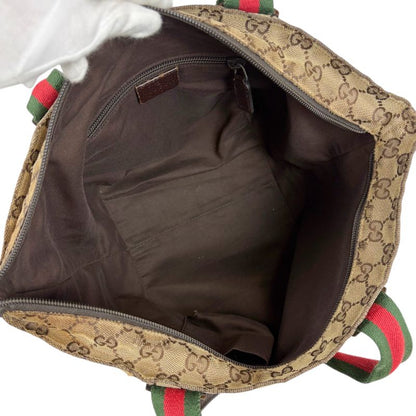 Gucci Sherry Line Mini Tote Bag Mini Handbag Brown GG Canvas