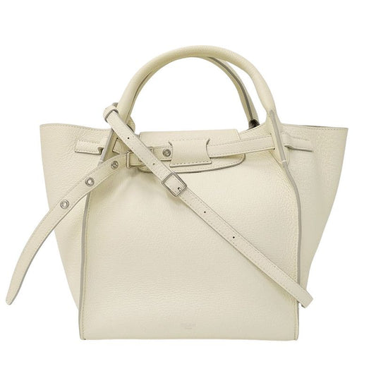 Celine Bag Women's Brand Handbag Shoulder Bag 2way Calf Big Bag Small Ivory