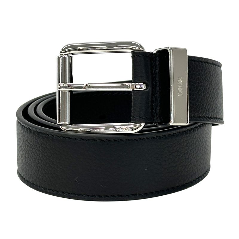 Dior Belt Men's Brand Leather Black 4333 Black Simple None Land Suit Business