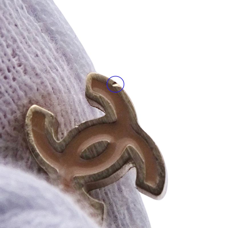 Chanel Earrings Women's Brand Coco Mark Metal Gold Black Beige Swing Ball Cute