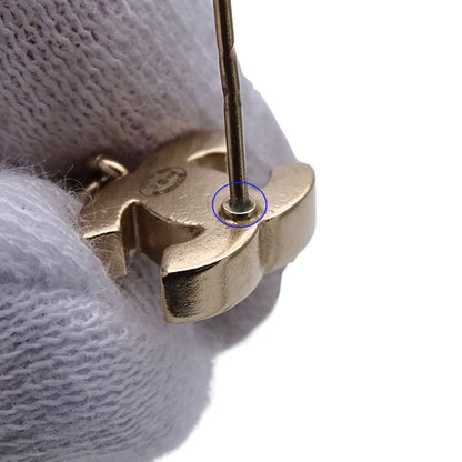 Chanel Earrings Women's Brand Coco Mark Metal Gold Black Beige Swing Ball Cute