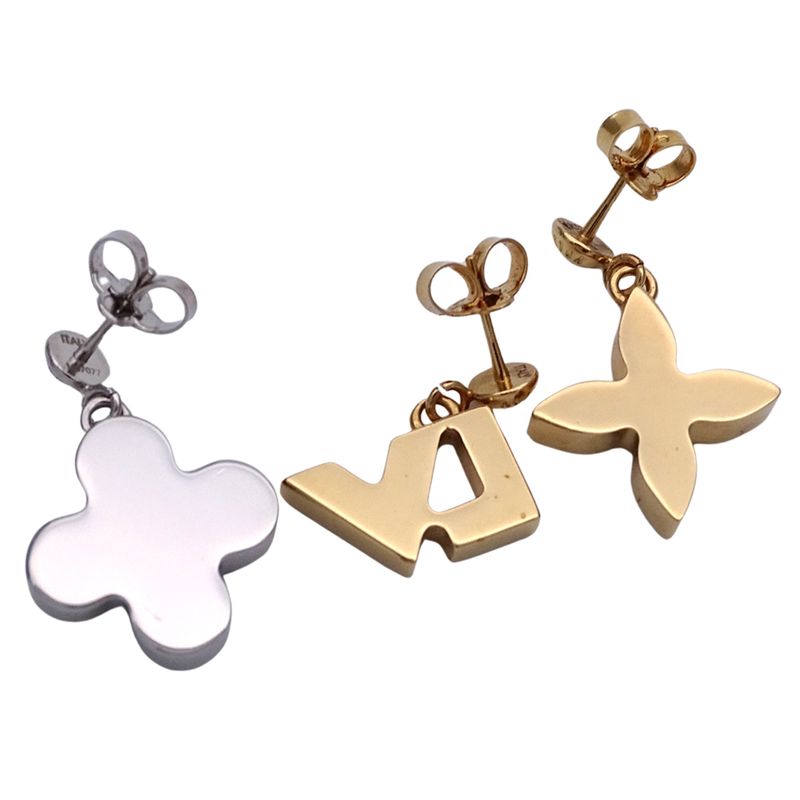 Louis Vuitton Earrings Women's Branded Metal Bucleureuse Love Letters Gold