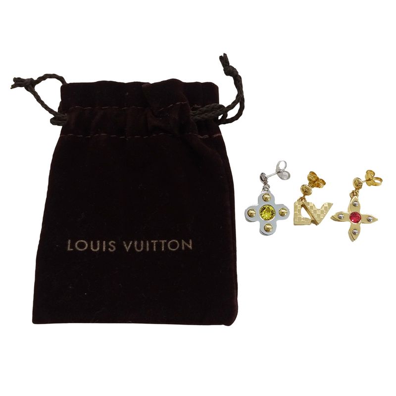 Louis Vuitton Earrings Women's Branded Metal Bucleureuse Love Letters Gold