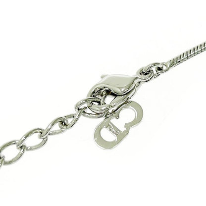 Christian Dior Metal CD Logo Cube Necklace Silver 494047 Necklace