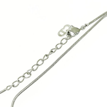 Christian Dior Metal CD Logo Cube Necklace Silver 494047 Necklace