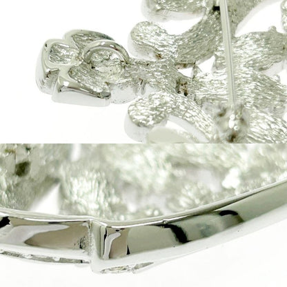 Christian Dior Metal Rhinestone Crown Brooch Pendant Top Silver 494059 Brooch