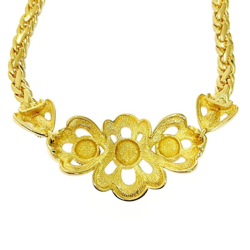 Christian Dior GP Rhinestone Flower Necklace Women 494061 Necklace