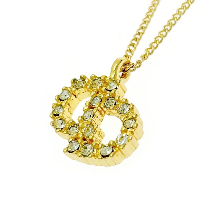 Christian Dior GP Rhinestone CD Logo Necklace Women 493422 Necklace