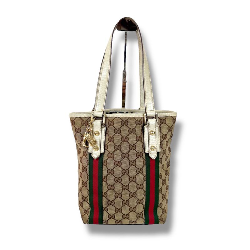 Gucci Sherry Line Mini Tote Handbag In GG Canvas Brown