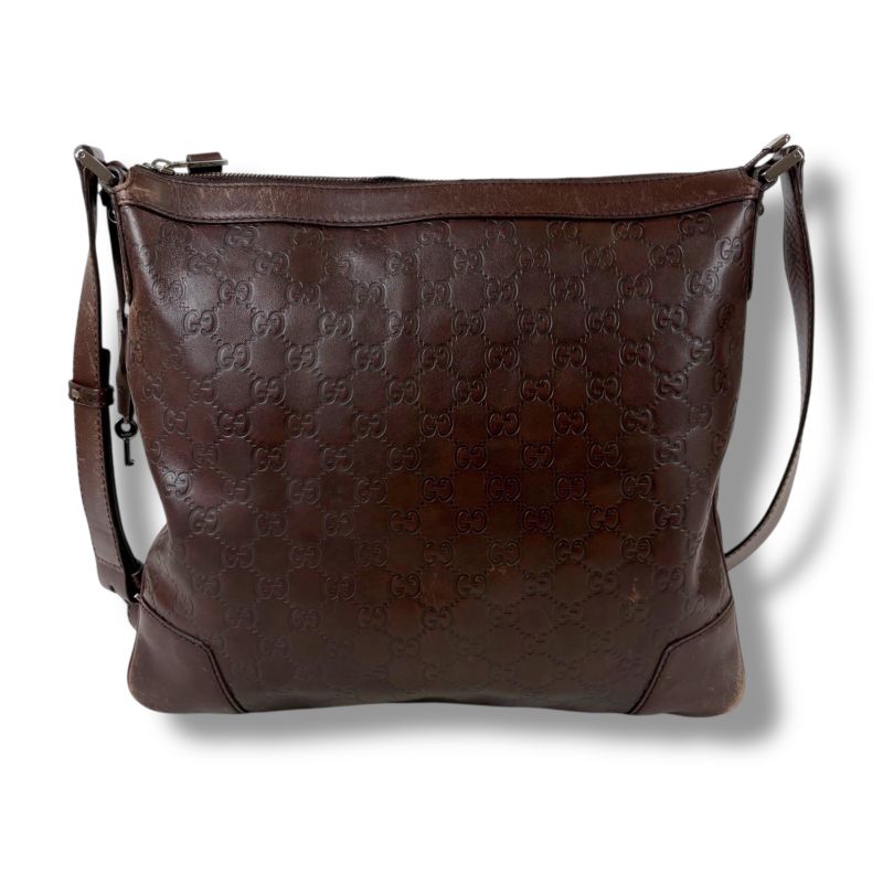 Gucci Shoulder Bag Dark Brown Sima Leather Crossbody Bag 148476