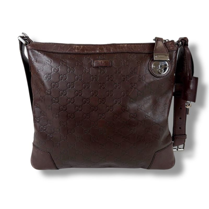 Gucci Shoulder Bag Dark Brown Sima Leather Crossbody Bag 148476