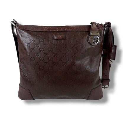 Gucci Shoulder Bag Dark Brown Sima Leather Crossbody Bag 148476