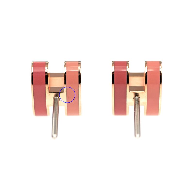 Hermes Earrings Pop Ash Cabas Le Pair Beauty Pink Rosegold Hardware