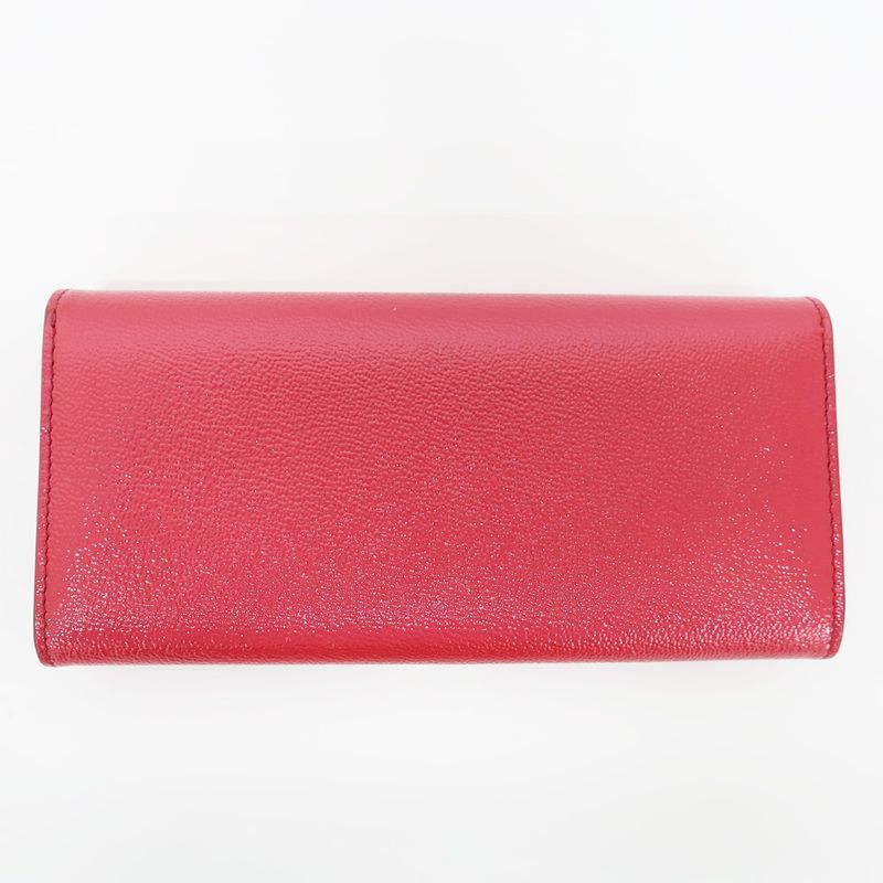 Bvlgari Long Wallet Bvlgari Wallet Bifold Red Gold Hardware Leather