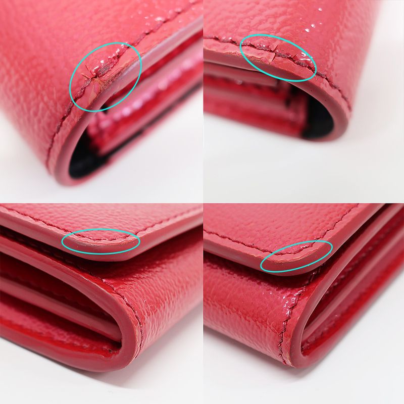 Bvlgari Long Wallet Bvlgari Wallet Bifold Red Gold Hardware Leather
