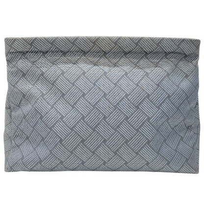Bottega Veneta Clutch Bag Second Bag Intrecciato Nylon Canvas Gray Unisex