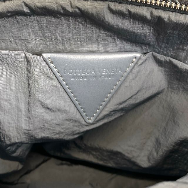 Bottega Veneta Clutch Bag Second Bag Intrecciato Nylon Canvas Gray Unisex
