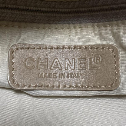 Chanel New Travel Line Boston Bag Beige And Ivory Main Item No Lock Leather