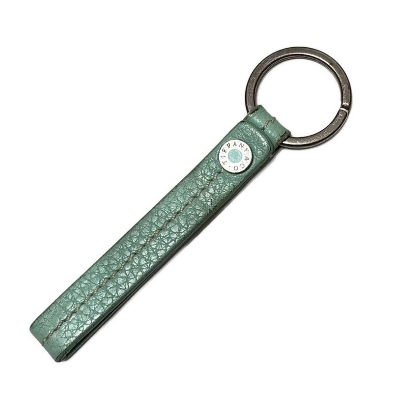 Tiffany & Co Key Holder (charm ) Snap Loop Key Chain Tiffany & Co Blue Leather